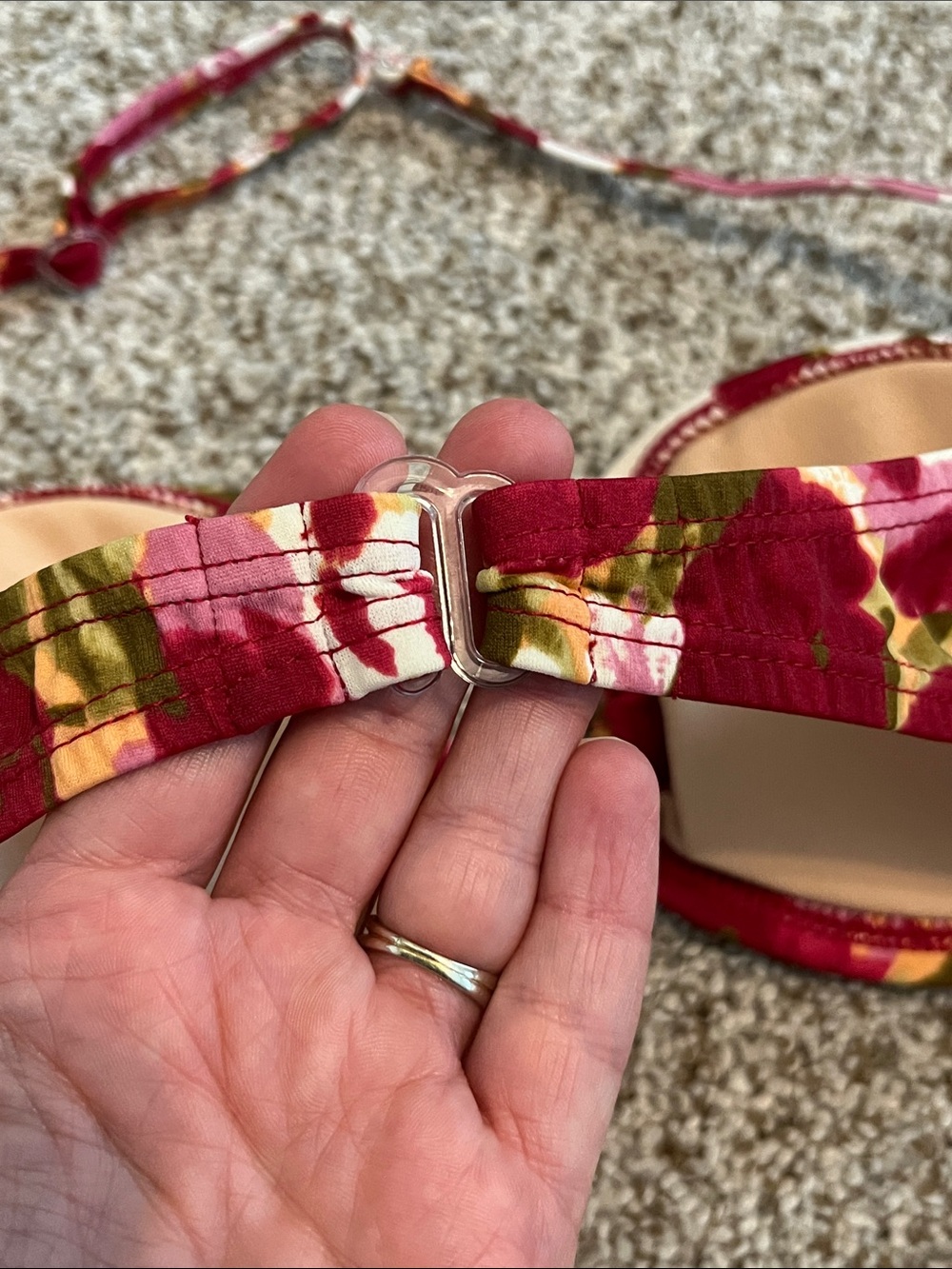 Floral Red Pink Bandeau Bikini Set - Picture 7 of 11